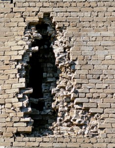 Hole-in-brick-wall